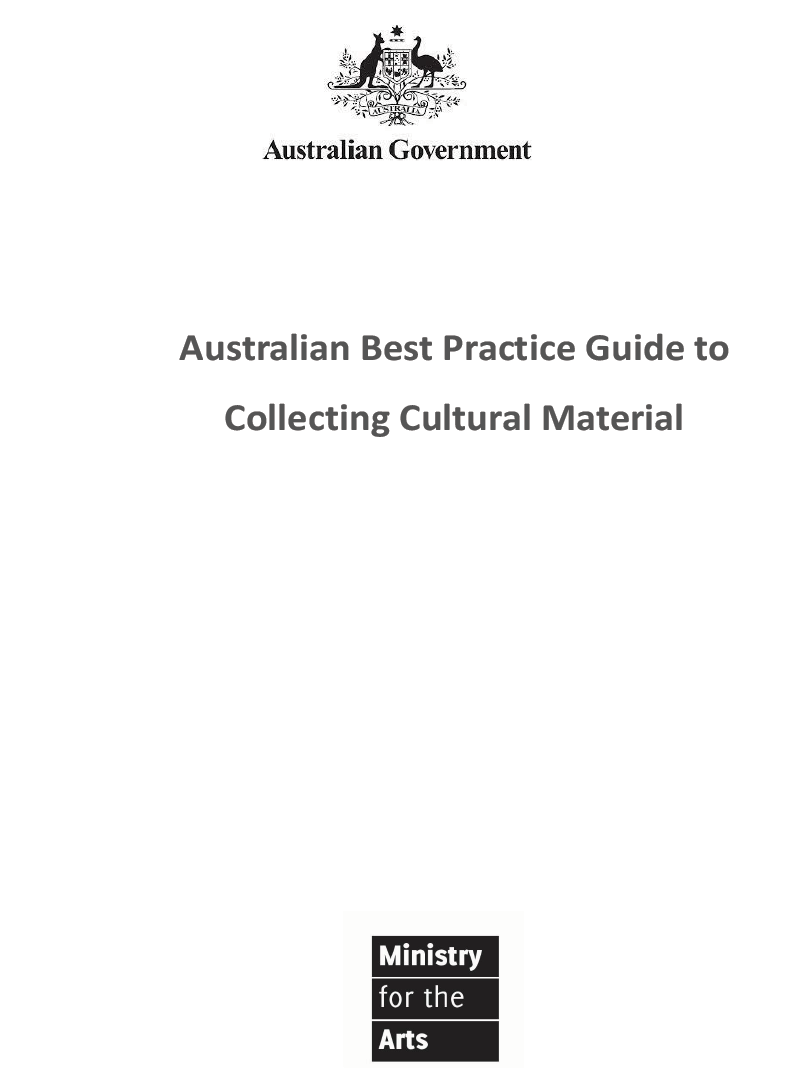 Australian Best Practice Guide to Collecting Cultural Material