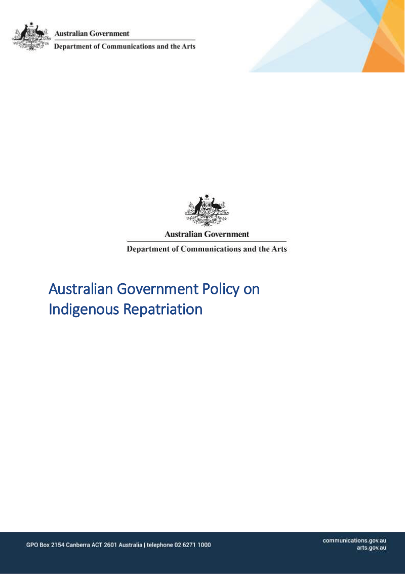 Australian Government Policy on Indigenous Repatriation