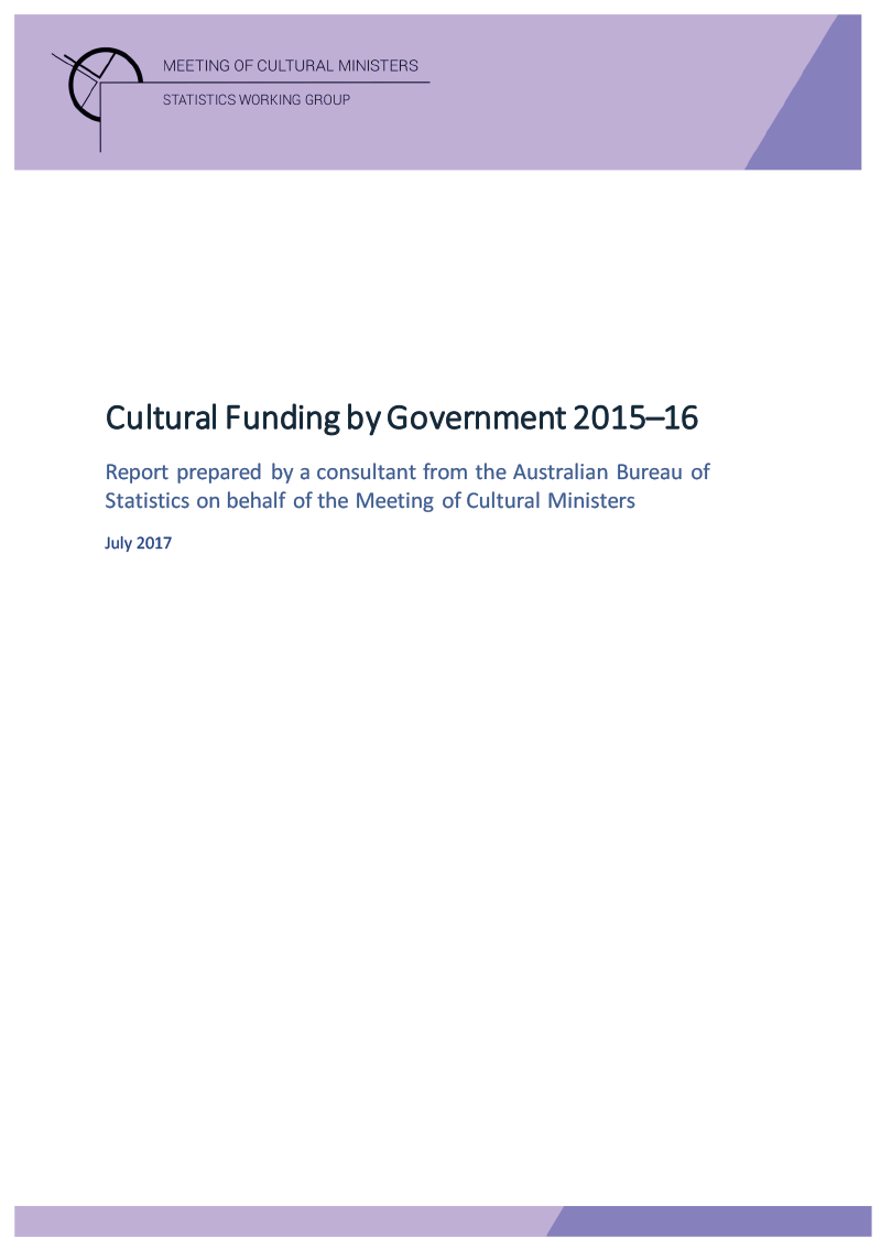 Cultural funding by government 2015–16 report