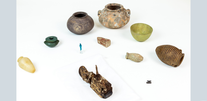 Eleven out of 17 archaeological objects returned to Egypt, including a significant wooden statue of the goddess Isis.