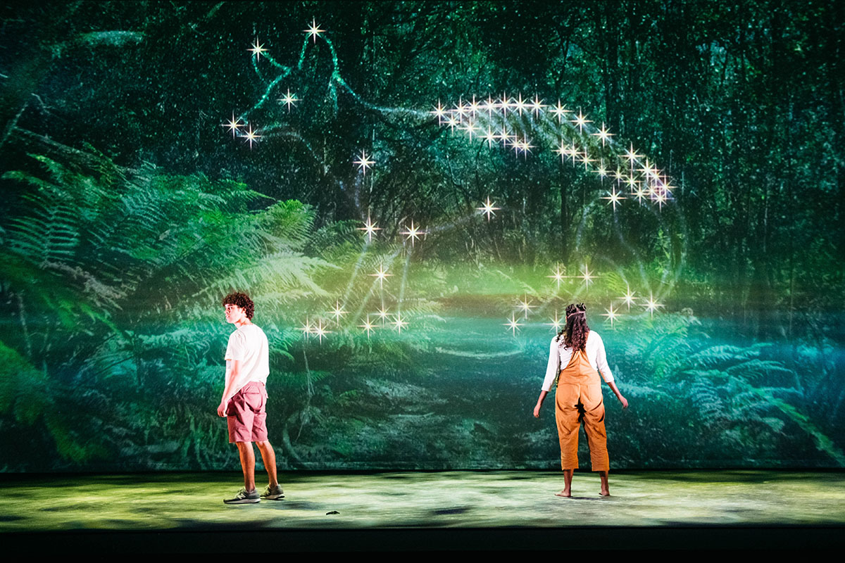 Performance of Hide the Dog by Nathan Maynard and Jamie McCaskill. Produced by Performing Lines, 2023. Photo by Pat Stevenson. 