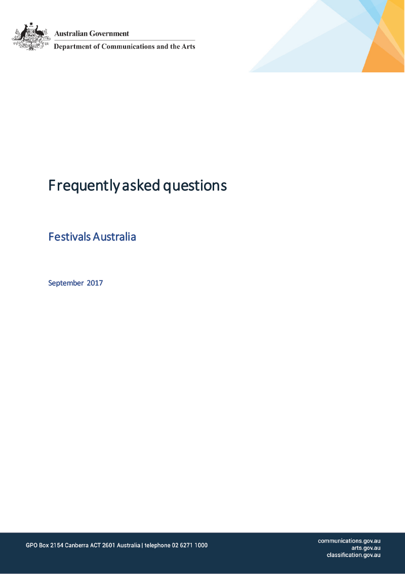 Frequently asked questions—Festivals Australia