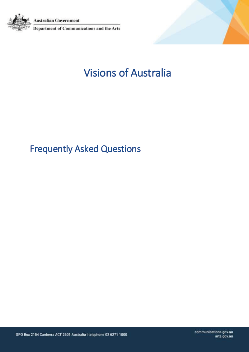 Frequently Asked Questions - Visions of Australia