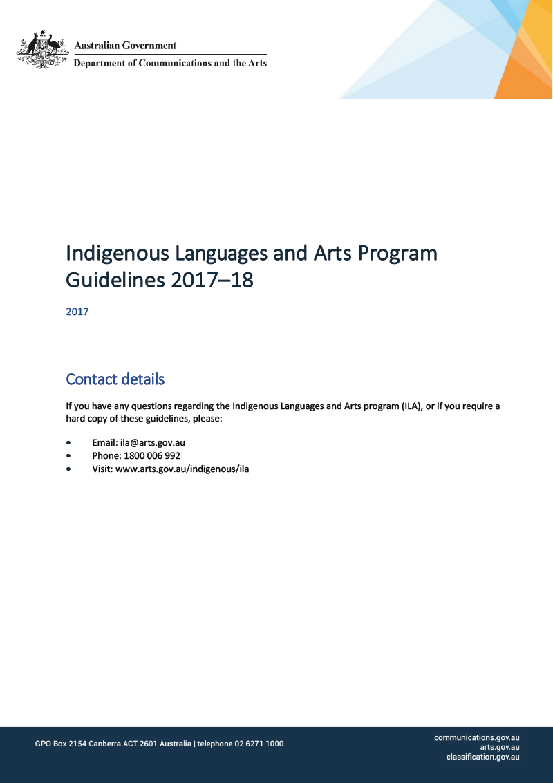 Indigenous Languages and Arts Program guidelines