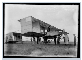 Fairfax Archive Glass Plate Collection, Harry Houdini with biplane, Rosehill April 1910. Photo attributed to George Bell.