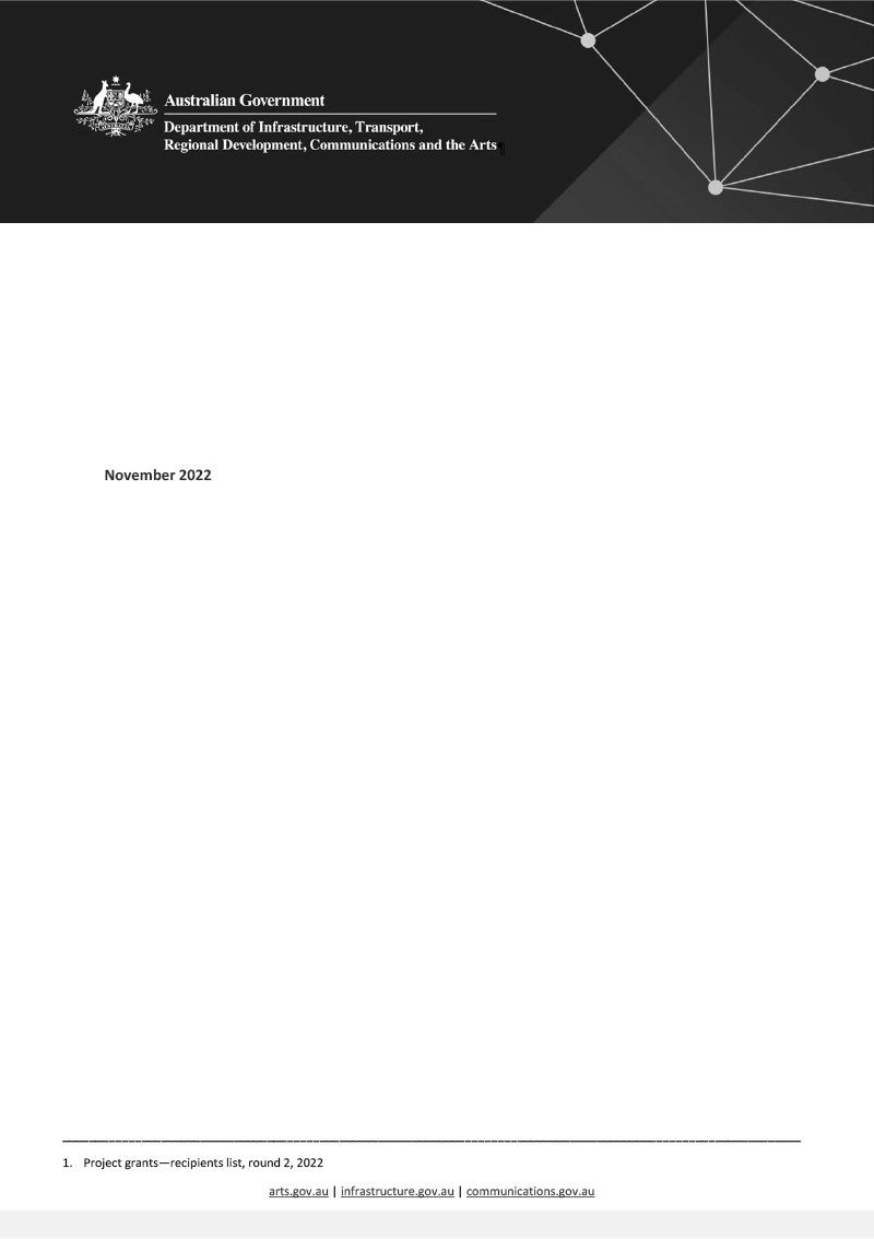 Project grants—recipients list, round 2, 2022