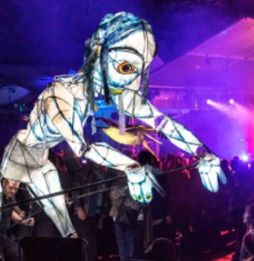 Disco and Wellsy perform at the Dashville Progress Society Spectacular