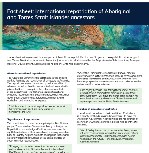 Fact sheet—international repatriation