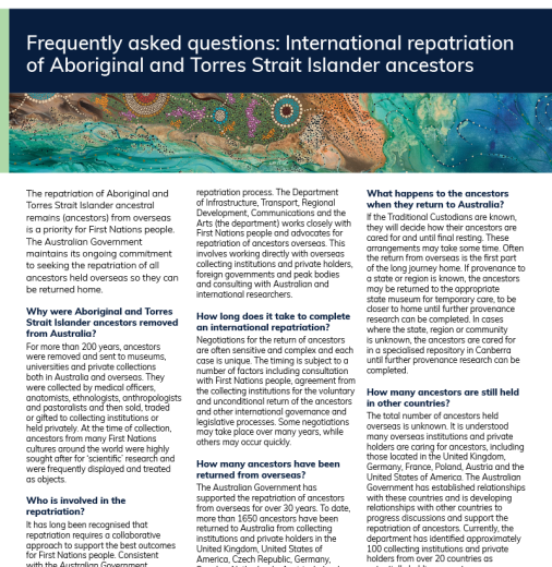 Frequently asked questions and answers—international repatriation