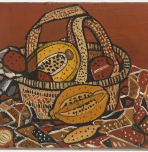 Margaret Preston, Still life: fruit (Arnhem Land motif), 1941, National Gallery of Australia, Kamberri/Canberra, purchased 1976 © Margaret Rose Preston Estate/Copyright Agency.