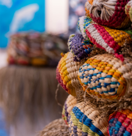 Weaving  with bright colours.