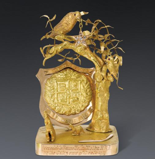 A unique gold paperweight belonging to Dame Nellie Melba