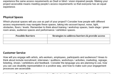 Arts Access Australia project accessibility plan