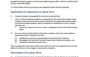 Checklist for new valuer applications