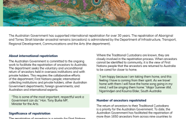 Fact sheet—international repatriation