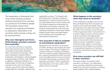Frequently asked questions: International repatriation of Aboriginal and Torres Strait Island ancestors