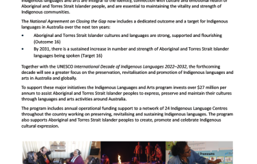 Indigenous Languages and Arts Program fact sheet