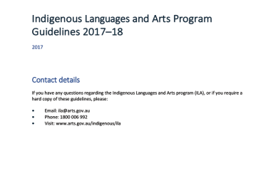 Indigenous Languages and Arts Program guidelines