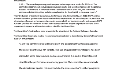 Outstanding Government response—Senate Legal and Constitutional Affairs Legislation Committee—Annual Reports (No.1 of 2015)