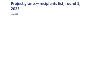 Regional Arts Fund 2023 Round 1 project grant recipients thumbnail