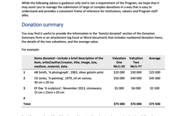 Submission of large or complex donations 